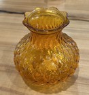 Vintage  6  Amber Glass Quilted Pattern Chimney Lamp Shade 2 7 8    Fitter