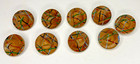 Vintage Wooden Sombrero Shaped Buttons Lot Of 9 Great For A Jacket