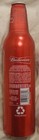 2009 Budweiser Beer 16 Oz Metal Bottle - Empty