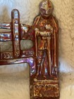 Art Deco English Curved Iridescent Fireplace Fender Knights Cotswold Enamel