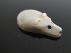 Polar Bear Carved Water Buffalo Bubalus Bubalis Bone Pendant Necklace   Cord