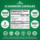 D-mannose  1000 Mg Per Serving  120 Vegan Capsules  Kosher  Uti Support