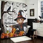 Halloween Shower Curtain Horrible Spooky Ghost Scarecrow Shower Curtain
