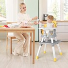 8-in-1 Baby High Chair Convertible Dining Booster Seat W  Removable Tray Yellow