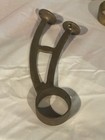 3 Vintage Brass Pipe Bar Foot Rest Rail Brackets Mounts   Beer  Pub  Man Cave