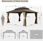 Domi 12  X 14  Hardtop Gazebo Outdoor Aluminum Gazebo W curtains And Net brown