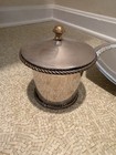 Silverplate Antique Decorative Bowl  Lidded Container  And Tray Set For Display