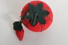 Vintage Tomato   Strawberry Sewing Cloth Pincushion  Made In Japan