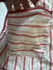 Vtg Fabric Apron Red Striped Design Christmas Valentines Cottage Decor  as Is 