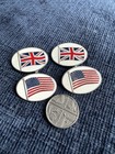 Vintage Sterling Silver Enamel Union Jack American Flag Cufflinks