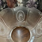 Vintage 3 7 8  Fitter Etched Medallion Textured Clear Glass Gas Lamp Light Shade