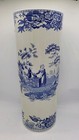 Vtg  Spode Blue Room Girl In Well Cylinder Vase England Large No Damage 