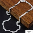 Women  girl Italy 925 Sterling Silver Mesh Rope Chain Anklet Foot Bracelet 9-11 