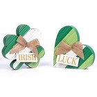  St Patrick s Day Decorations For Table  2 Pcs Wooden Shamrock Decor  St Large