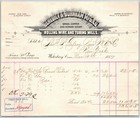 1887  benedict   Burnham Mfg  Co  Wire Billhead Letterhead Waterbury - Conn