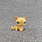 Littlest Pet Shop Lps Figure Rare Short Hair Stand Cat  886 Cream Diamond Stripe