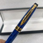 Vintage Waterman Expert Ii Rollerball Pen Blue Marble Gold Trim Original Vp021