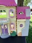 Fisher-price Folding 1997 Vintage Loving Family Grand Doll House Pink Roof