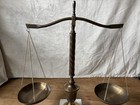 Lg Vintage Brass Scales Of Justice With Marble Base Hollywood Recency Decorative