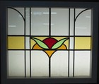 Abstract Midsize Old English Leaded Stained Glass Window24 25  X 20 75 
