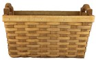 Vintage Woven Wood Basket - With 2 Handles 12  Long X 8  Wide X 6  Deep Rectangl