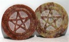 Pentagram 3  Soapstone Altar Tile Or Candle Holder 
