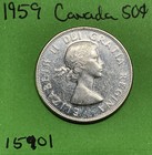 1959 Canada          50 Cents Canadian Silver Half Dollar  George Vi