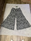 Cat   Jack Girls Wide Leg Animal Print Pants Black White Size L Casual