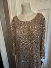 Nwt - Gorgeous Beaded Gold Sequin Evening Gown By Adrianna Papeli
