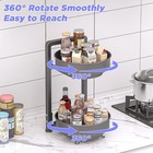 Rotating Double Tier Spice Rack Organizer For Cabinets  Countertops