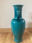 Vtg Chinese Celadon Green Crackle Handled Tall Vase 14 1 2  Very Old