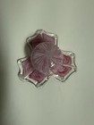 Murano Art Glass Flower Candle Bowl Pink Swirl Petals Hand Made In Italy