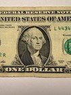 Gas Pump Note One Dollar Bill  1 Error Fancy Serial Number Series 2013 Four 4s
