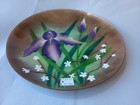 Vintage Bovano Enamel 11  Copper Plate Purple Flowers Signed Terri Handcrafted