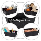 Woven Storage Basket With Handle Collapsible Foldable Organizer Bin For Home