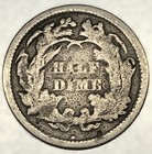1872 Seated Liberty Half Dime 5c Silver Us Coin - Holed -3645