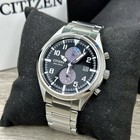 New    Citizen Eco-drive Chronograph Black Date Dial Steel Men s Watch Ca7028-81e