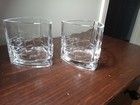 Joyjolt Barware 2 Whiskey Glasses  Angular Design 10 Oz Rare Design New