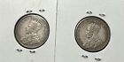 Lot Of Two  2  1912 Canada Newfoundland George V 20 Cent Coins Km15 Toned  Vf