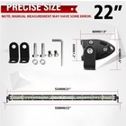 Nilight 420w 20  Led Light Bar Single Row Flood Spot Combo 42000lm Fog Lamps X2