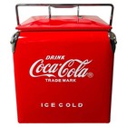 Coca-cola 14qt Metal Cooler Red Retro Ice Chest 18-can Capacity Outdoor Picnic
