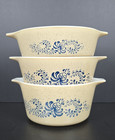 Pyrex Homestead Nesting Covered Casseroles With Glass Lids  471  472  473