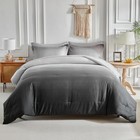 Black And Gradient Comforter Set Size 7 Pieces Elegant Ombre Bed In Queen Grey