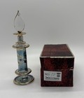 Vtg Egyptian Hand-blown Glass Perfume Bottle Gold Lattice Accents W  Stopper 5   
