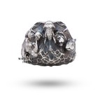 African Jungle Safari Elephant Monkey Rhino Hippo Men Ring 925 Silver Biker