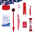 Usa 10x Dental Orthodontic Toothbrush Set Interdental Brush Floss Wax Travel Kit