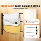Wall Mounted Saddle Rack Three Tiers Swing Out Saddle Pad Holder