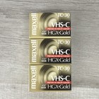 Maxell Hgx Gold Tc-30 Vhs-c Blank Camcorder Tapes Lot 3 Sealed Nos Vintage Japan