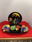 Fitz Floyd Fruitarama 5pc Set Footed Bowl Platter Salt Pepper Tray Vintage 1998