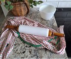 Ant Imperial Milk Glass Rolling Pin Vtg 1920s Farmhouse Kitchen Primitive Baking